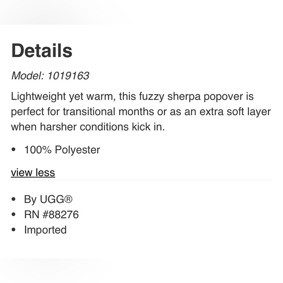 ❗️𝗣𝗥𝗜𝗖𝗘 𝗗𝗥𝗢𝗣❗️ UGG MENS FUZZY SHERPA POPOVER - XL - Picture 4 of 6